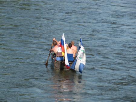 Sprejem udeležencev XII. mednarodnega spusta murskih ladij -Mura 2014, na Gibini 3